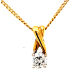 Pre Owned 18ct Diamond Pendant and Chain ZU468